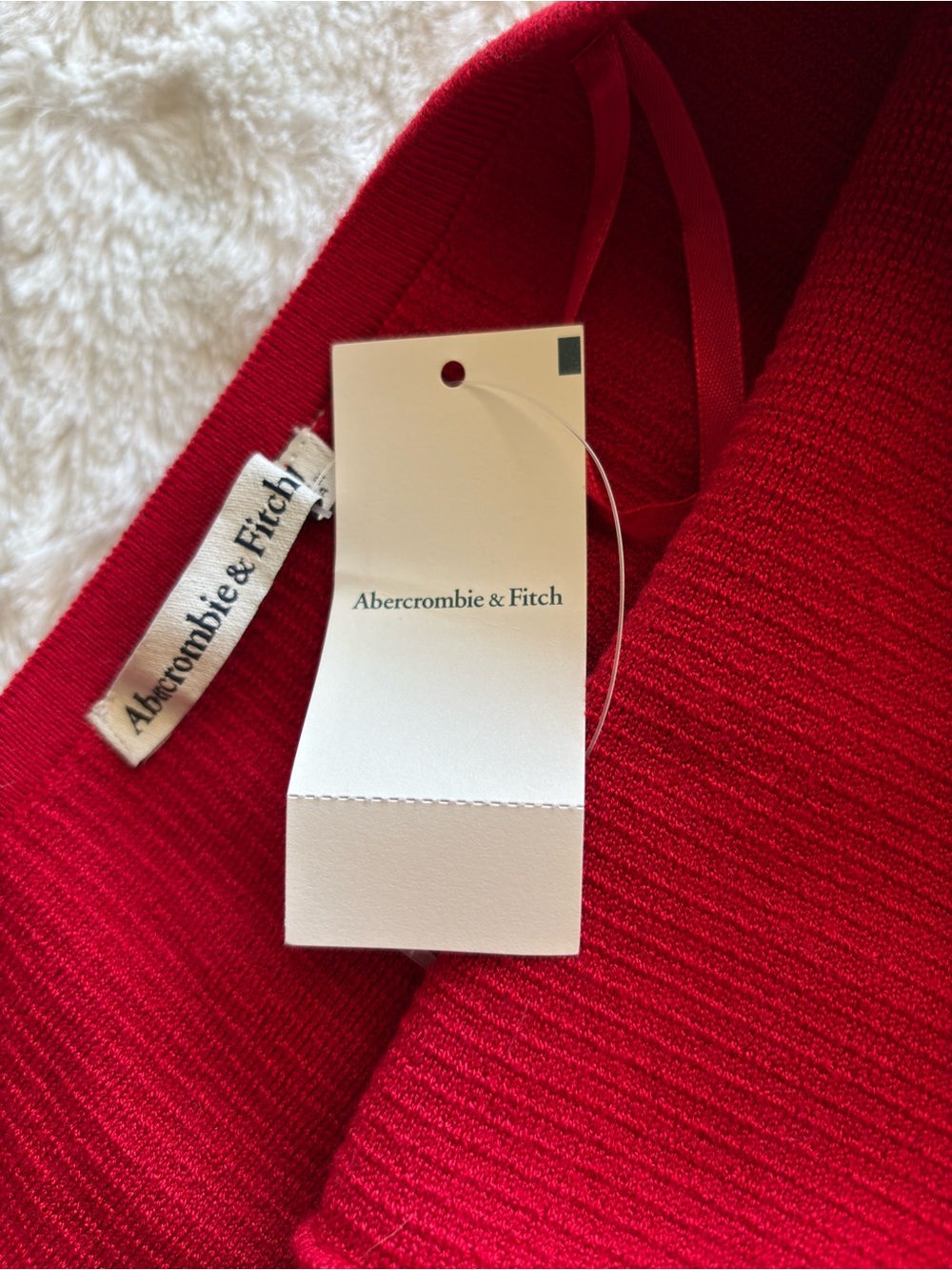Abercrombie & Fitch Ottoman Button-Front Tube Top Size Medium NEW Red Ribbed - Picture 12 of 12